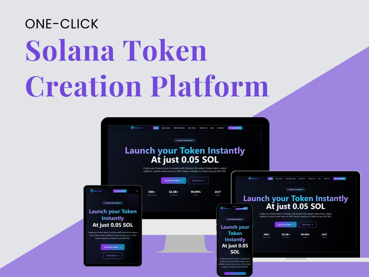 Solsmint - One-Click Solana Token Creation Platform
